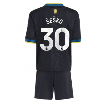 Billige Fotballdrakt Manchester United Benjamin Sesko #30 Replika Tredjedraktsett Barn 2025-26 Kortermet (med bukser)